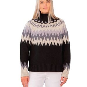 Obermeyer Black and Gray Cowl Turtleneck Sweater